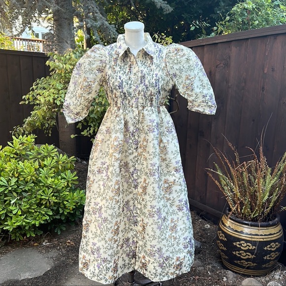 byTiMo Tan Floral Mini Dress